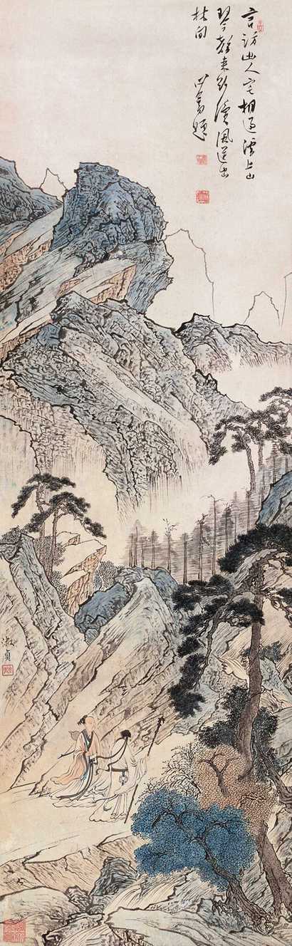 淑贞 山水人物 立轴
